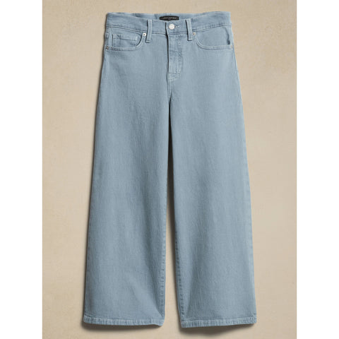 Light Blue Wide Leg Cropped Jeans | Montivo Pakistan