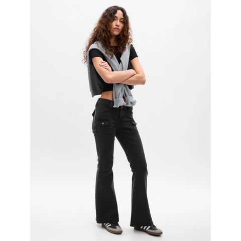 Charcoal Low Rise Flare Jeans | Montivo Pakistan