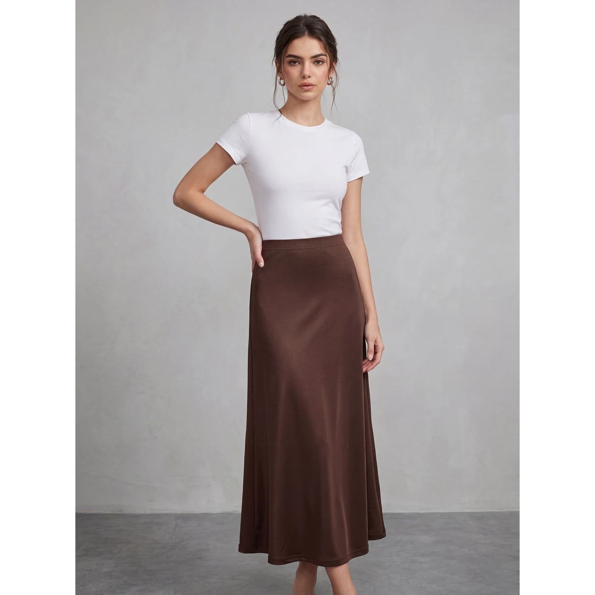 Brown Flared Skirt | Montivo Pakistan