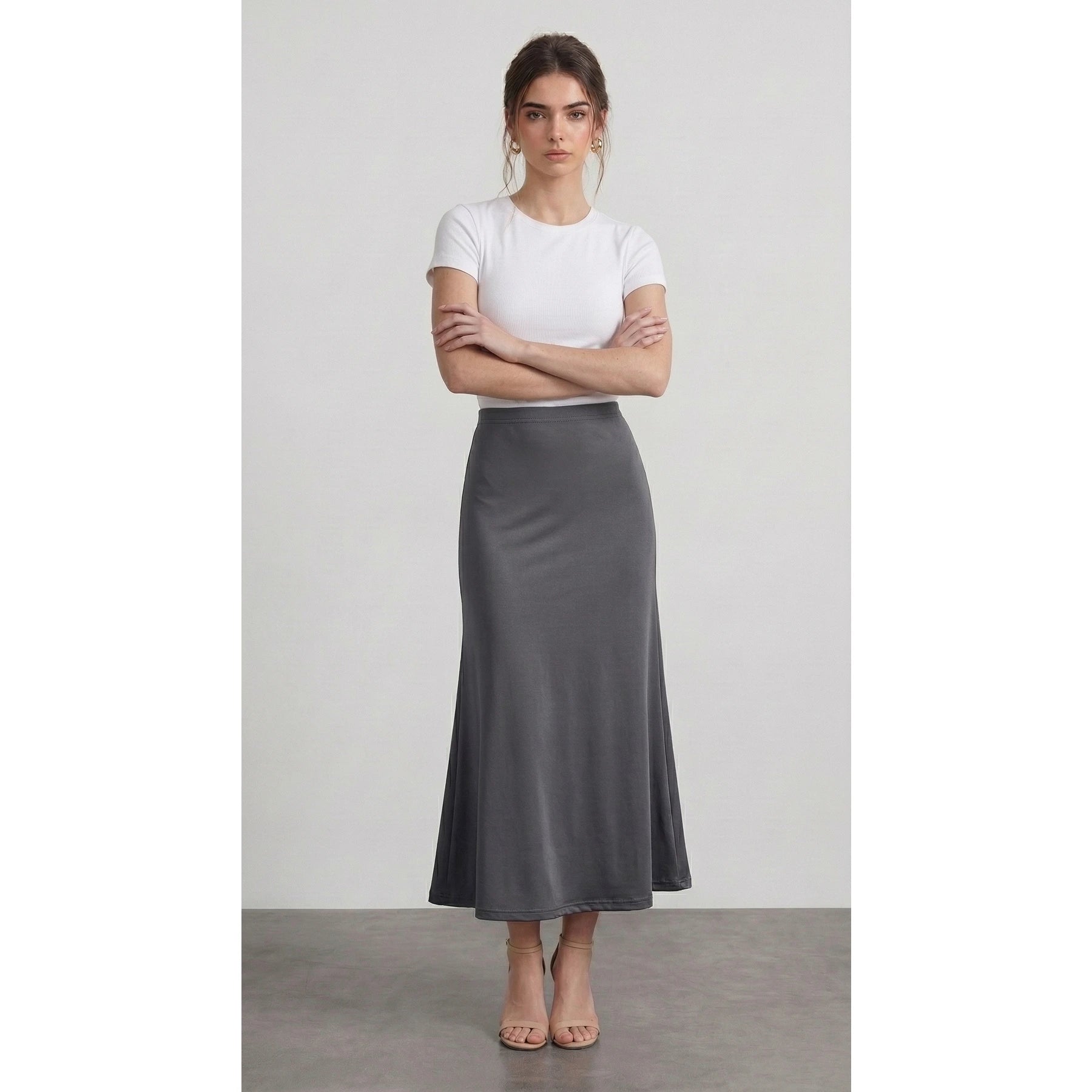 Grey Flared Skirt | Montivo Pakistan