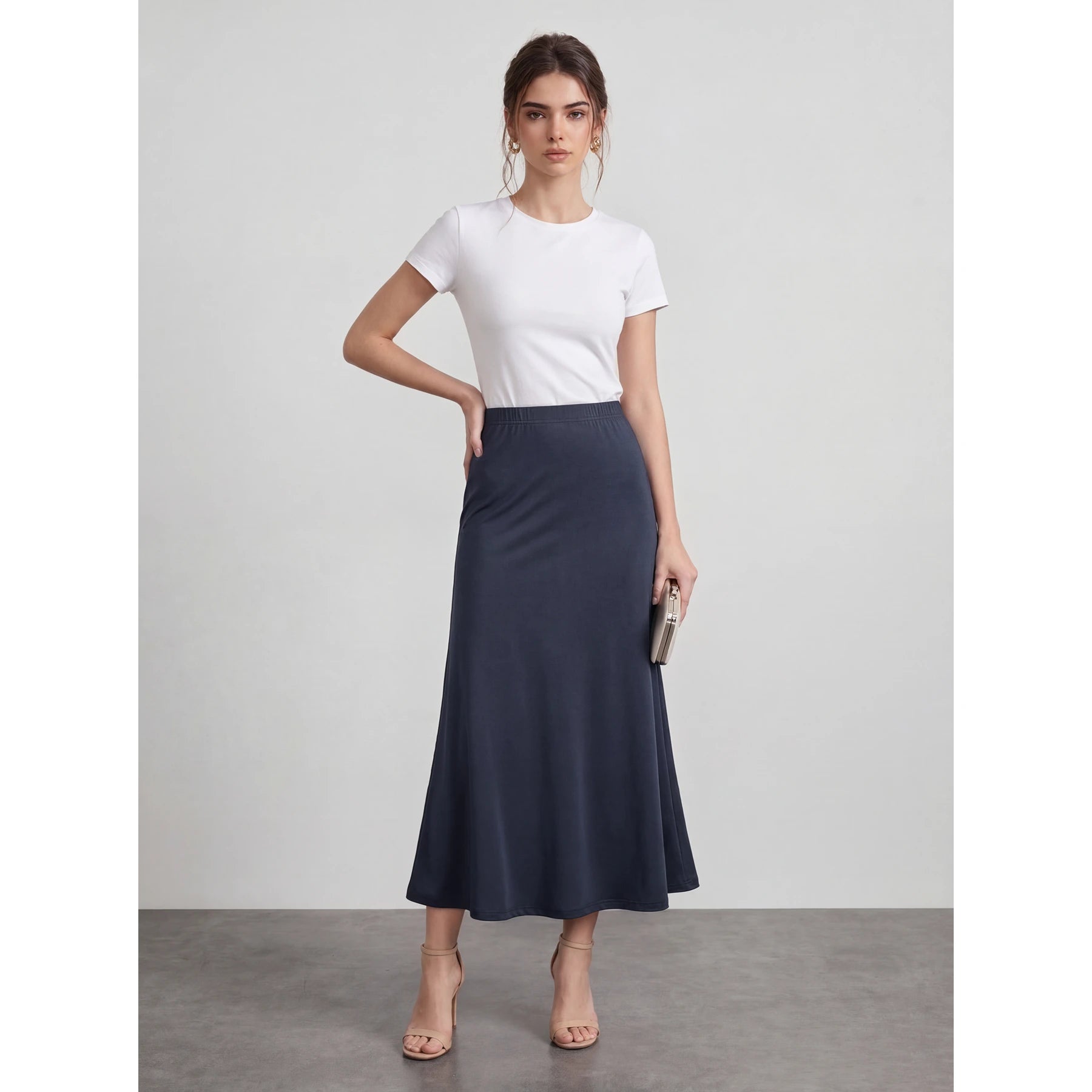 Navy Flared Skirt | Montivo Pakistan