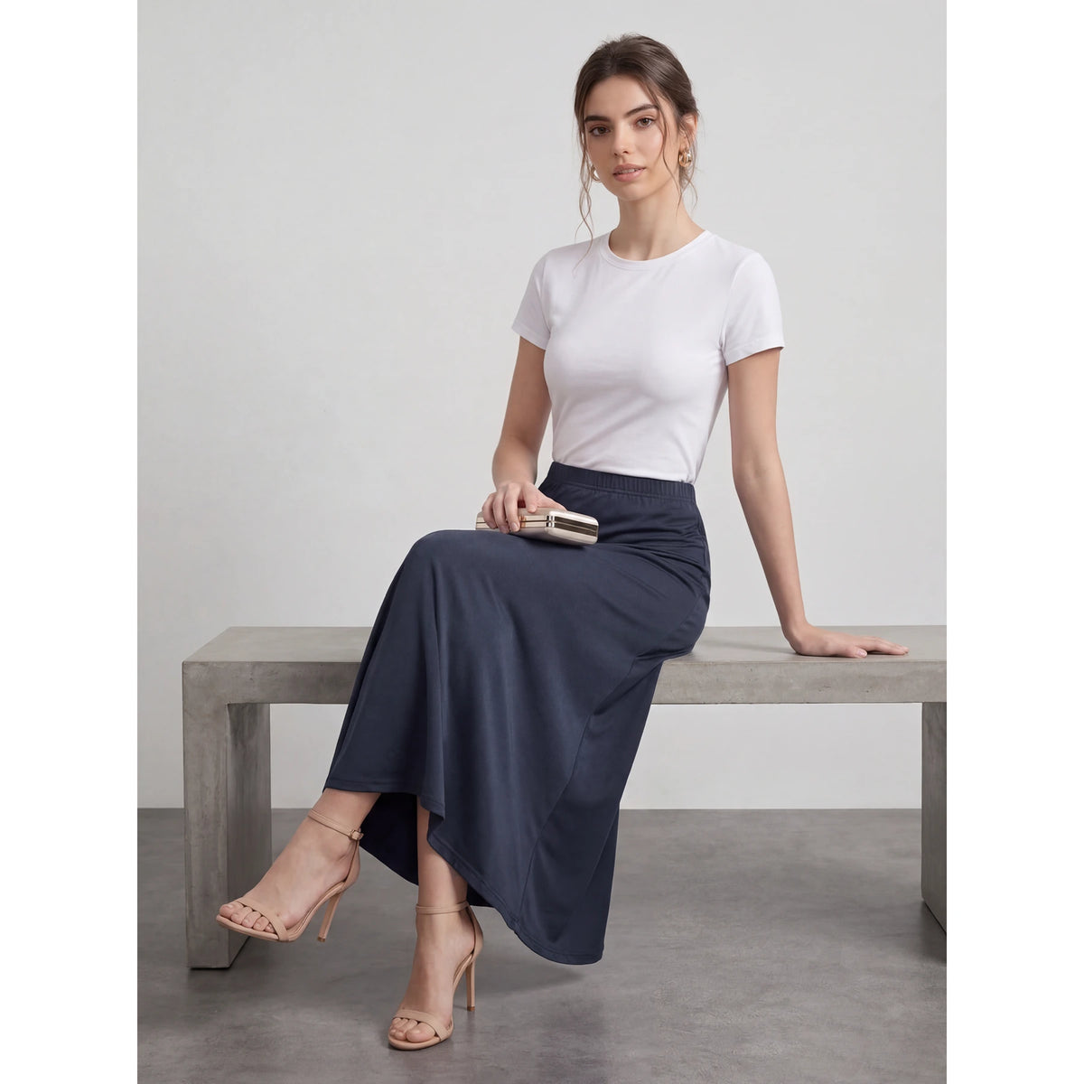 Navy Flared Skirt | Montivo Pakistan