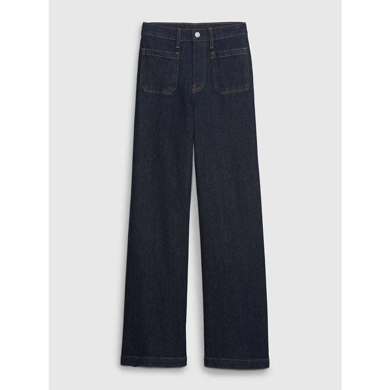High Rise Rinse Wash Wide Leg Jeans | Montivo Pakistan