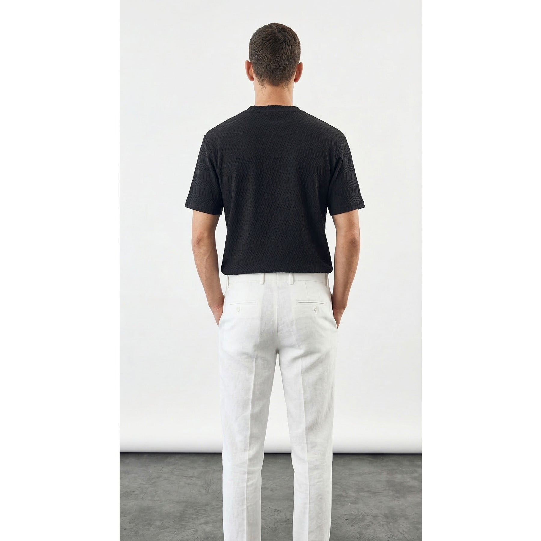 Black Textured Crew Neck Tshirt | Montivo Pakistan