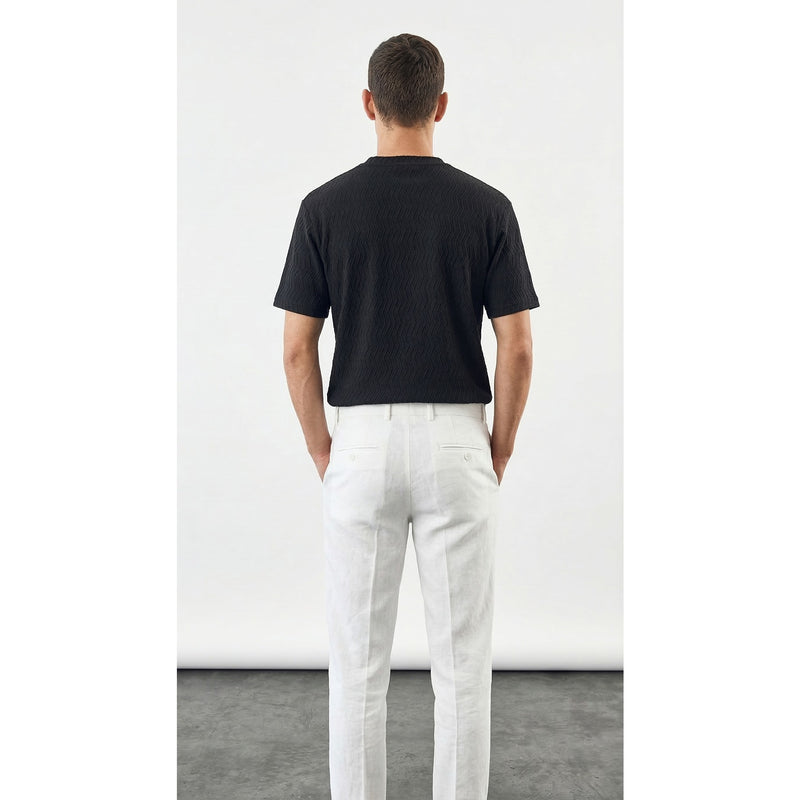 Black Textured Crew Neck Tshirt | Montivo Pakistan