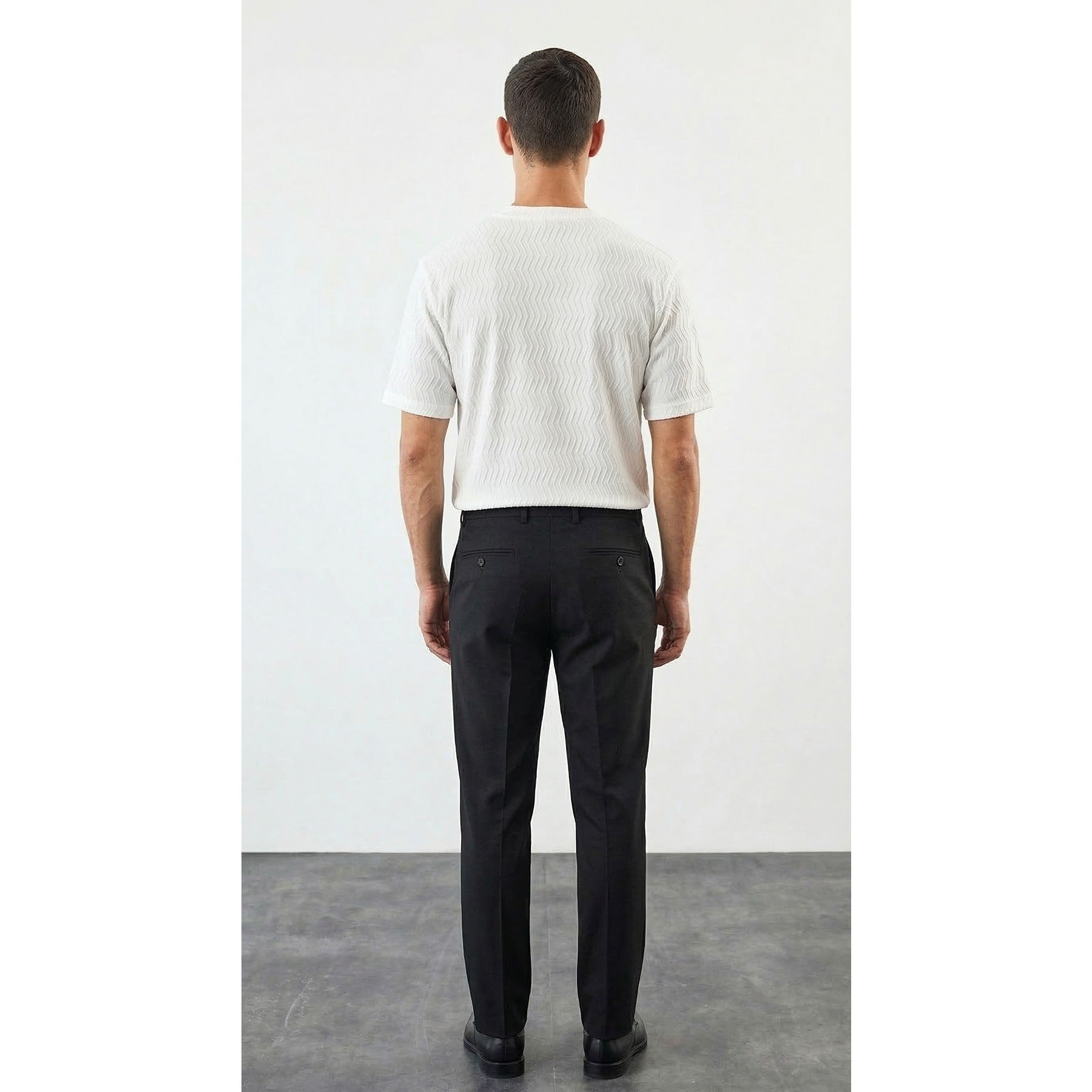 White Textured Crew Neck Tshirt | Montivo Pakistan