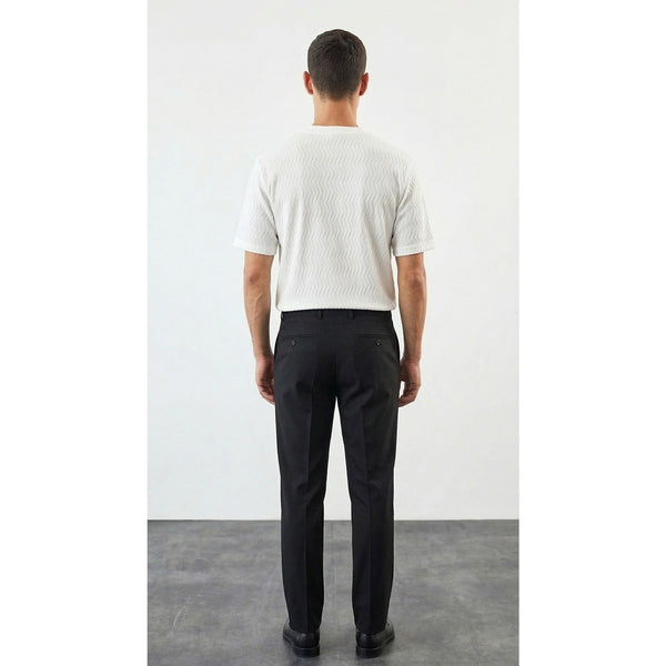 White Textured Crew Neck Tshirt | Montivo Pakistan