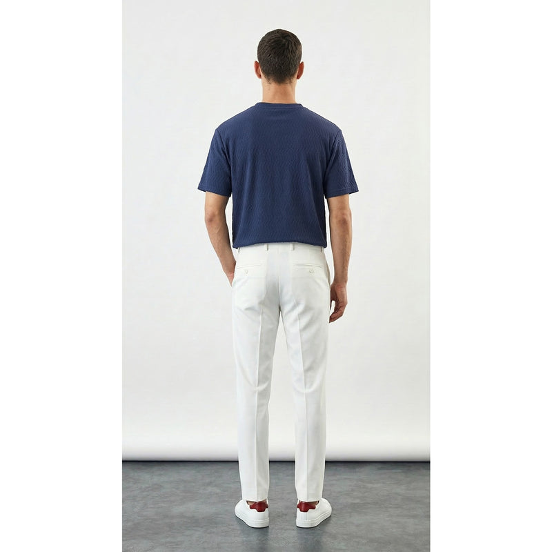 Blue Textured Crew Neck Tshirt | Montivo Pakistan