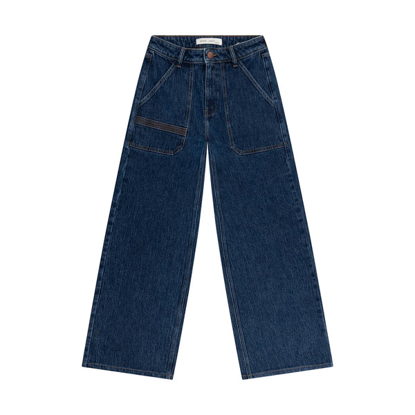 Dark Blue Cropped Wide Leg Jeans | Montivo Pakistan