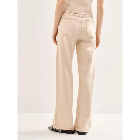 Ecru Wide Leg Jeans | Montivo Pakistan