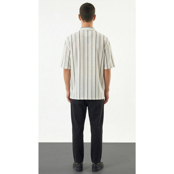 Stark Pinstripe Cuban Oversized Shirt | Montivo Pakistan