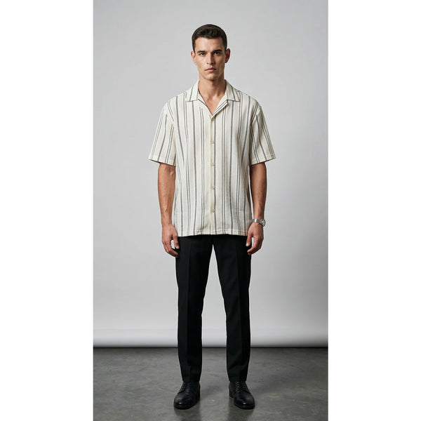 Lofted Stripe Cuban Oversized Shirt | Montivo Pakistan