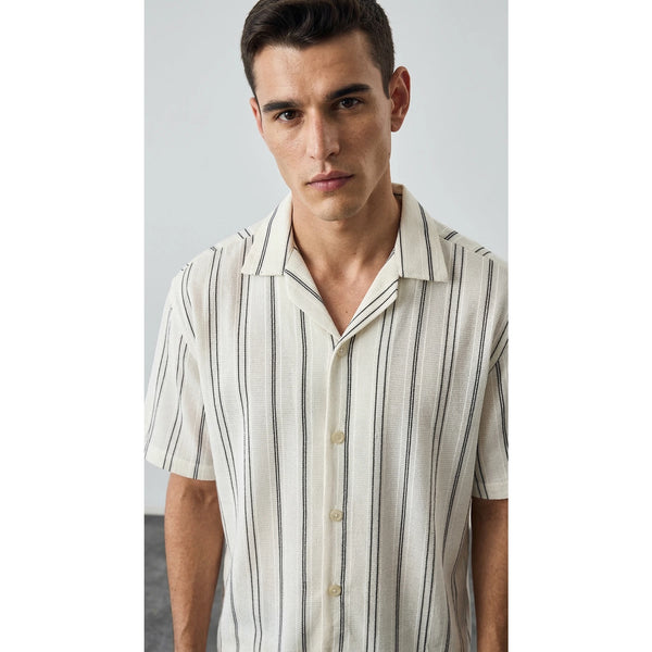 Lofted Stripe Cuban Oversized Shirt | Montivo Pakistan