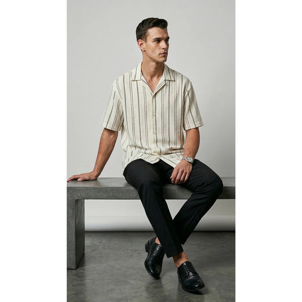 Lofted Stripe Cuban Oversized Shirt | Montivo Pakistan