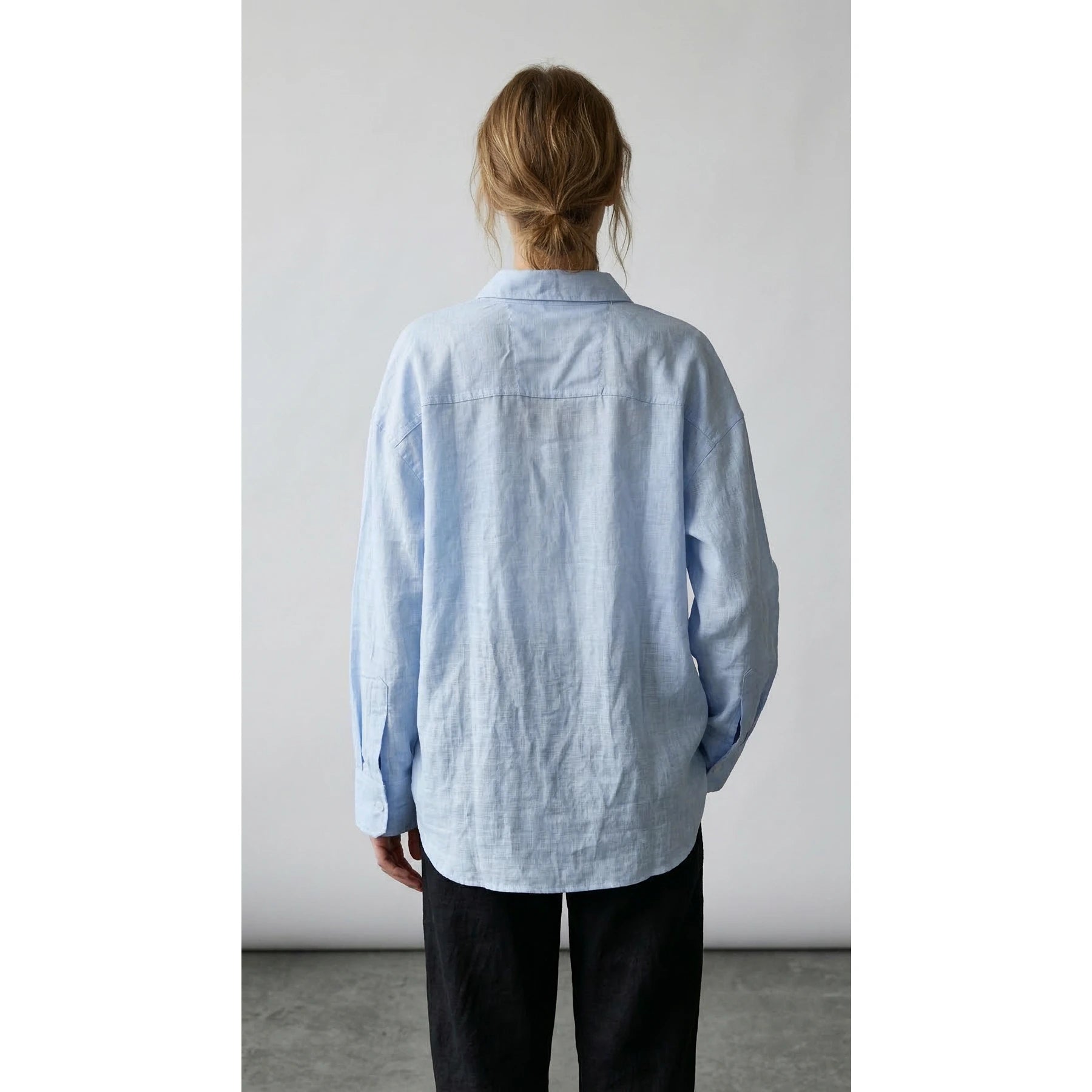 Sky Blue Irish Linen Overized Shirt | Montivo Pakistan