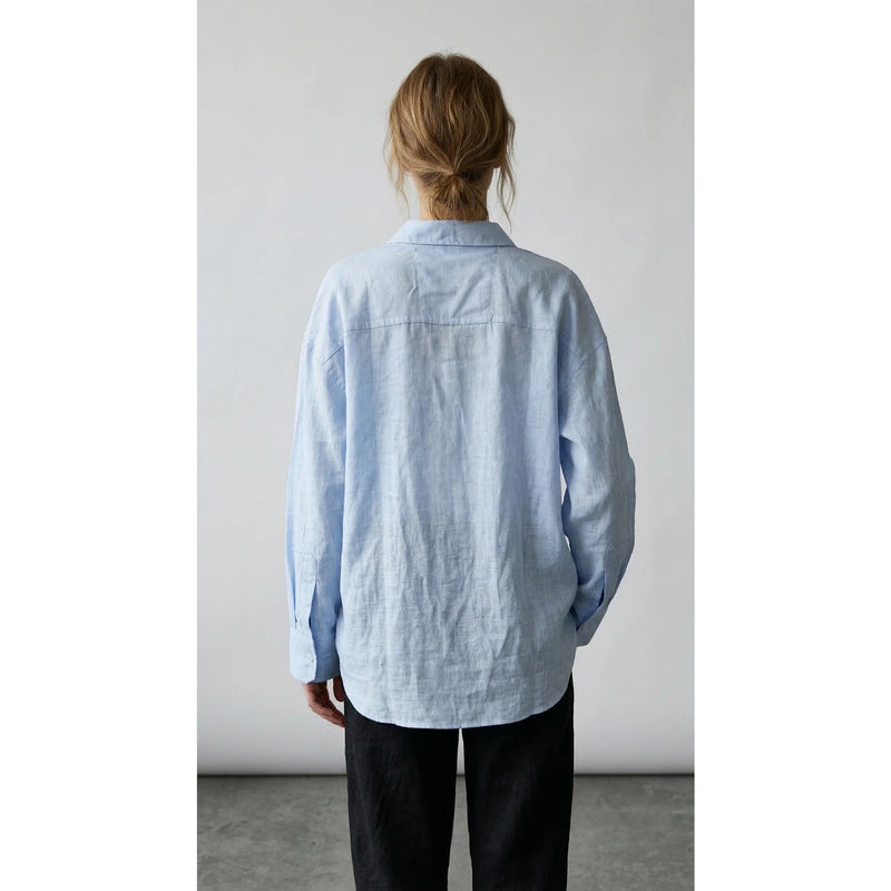 Sky Blue Irish Linen Overized Shirt | Montivo Pakistan