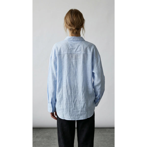 Sky Blue Irish Linen Overized Shirt | Montivo Pakistan