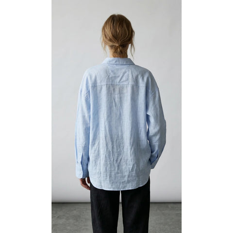 Sky Blue Irish Linen Overized Shirt | Montivo Pakistan