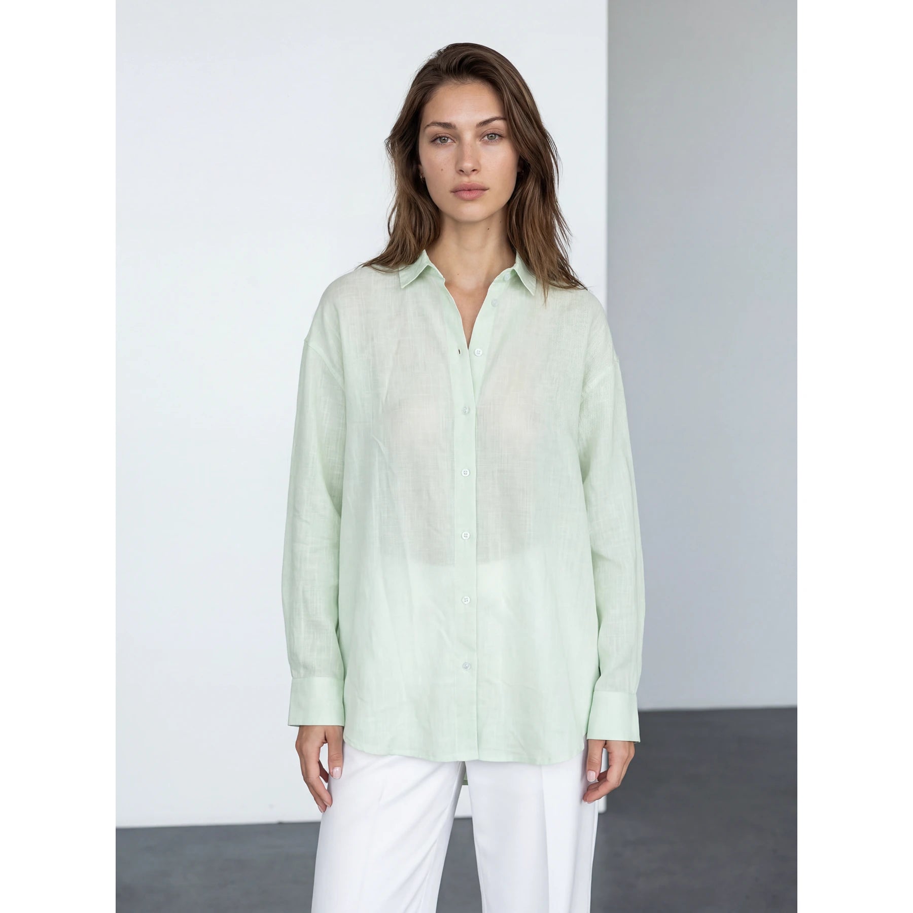 Mint Irish Linen Overized Shirt | Montivo Pakistan