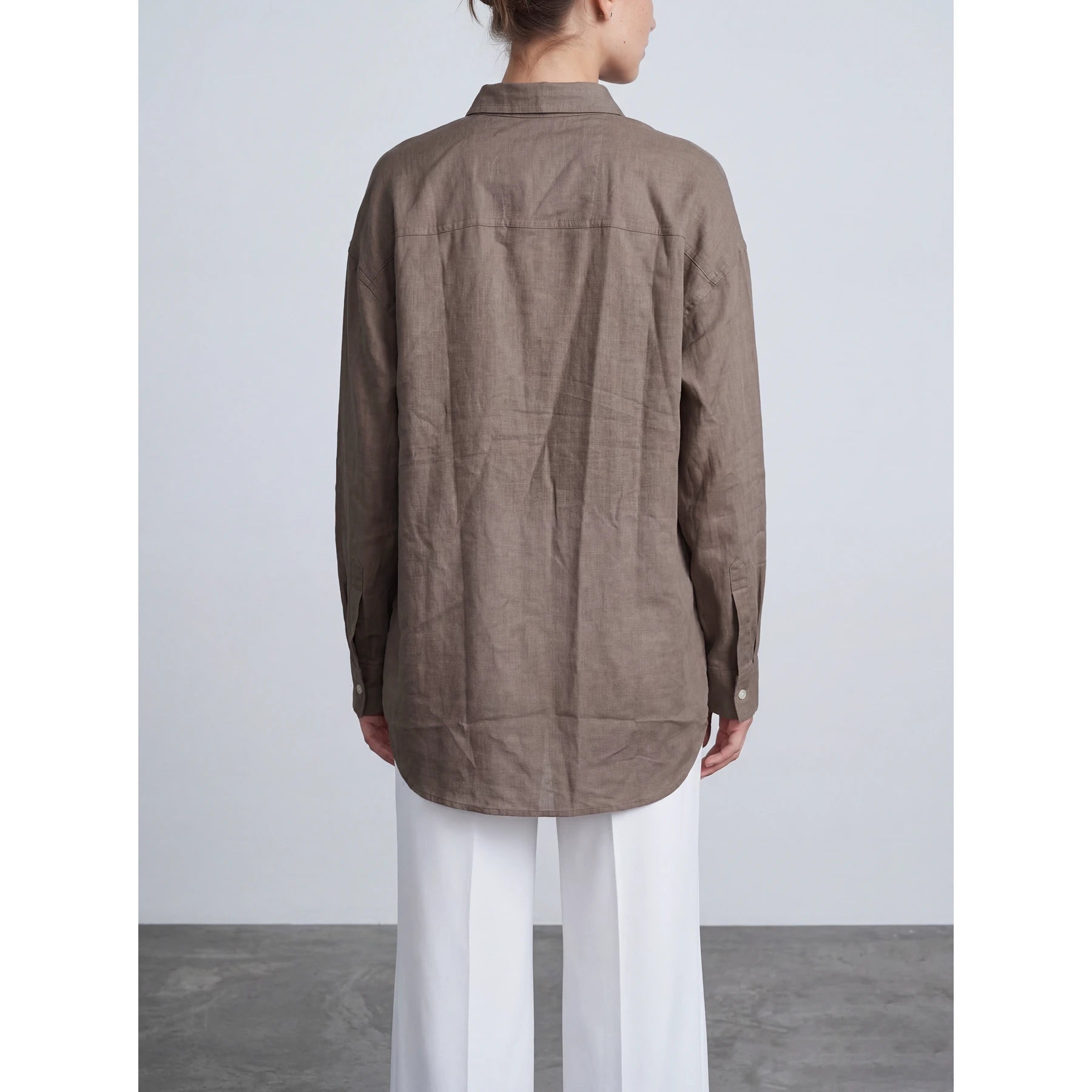 Brown Irish Linen Overized Shirt | Montivo Pakistan