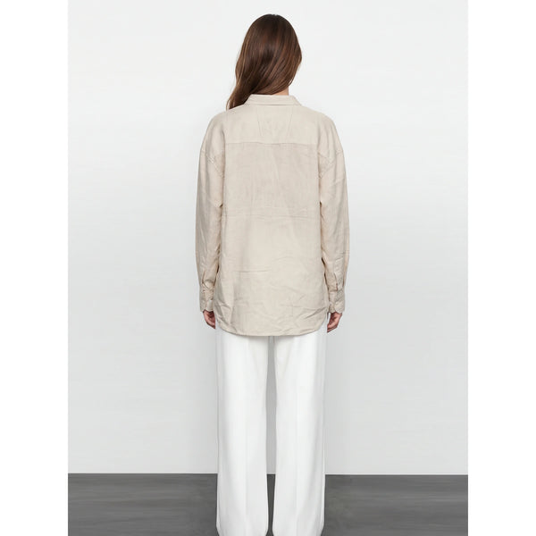 Beige Irish Linen Overized Shirt | Montivo Pakistan