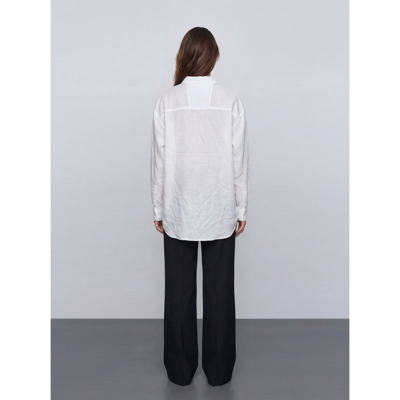 White Irish Linen Overized Shirt | Montivo Pakistan