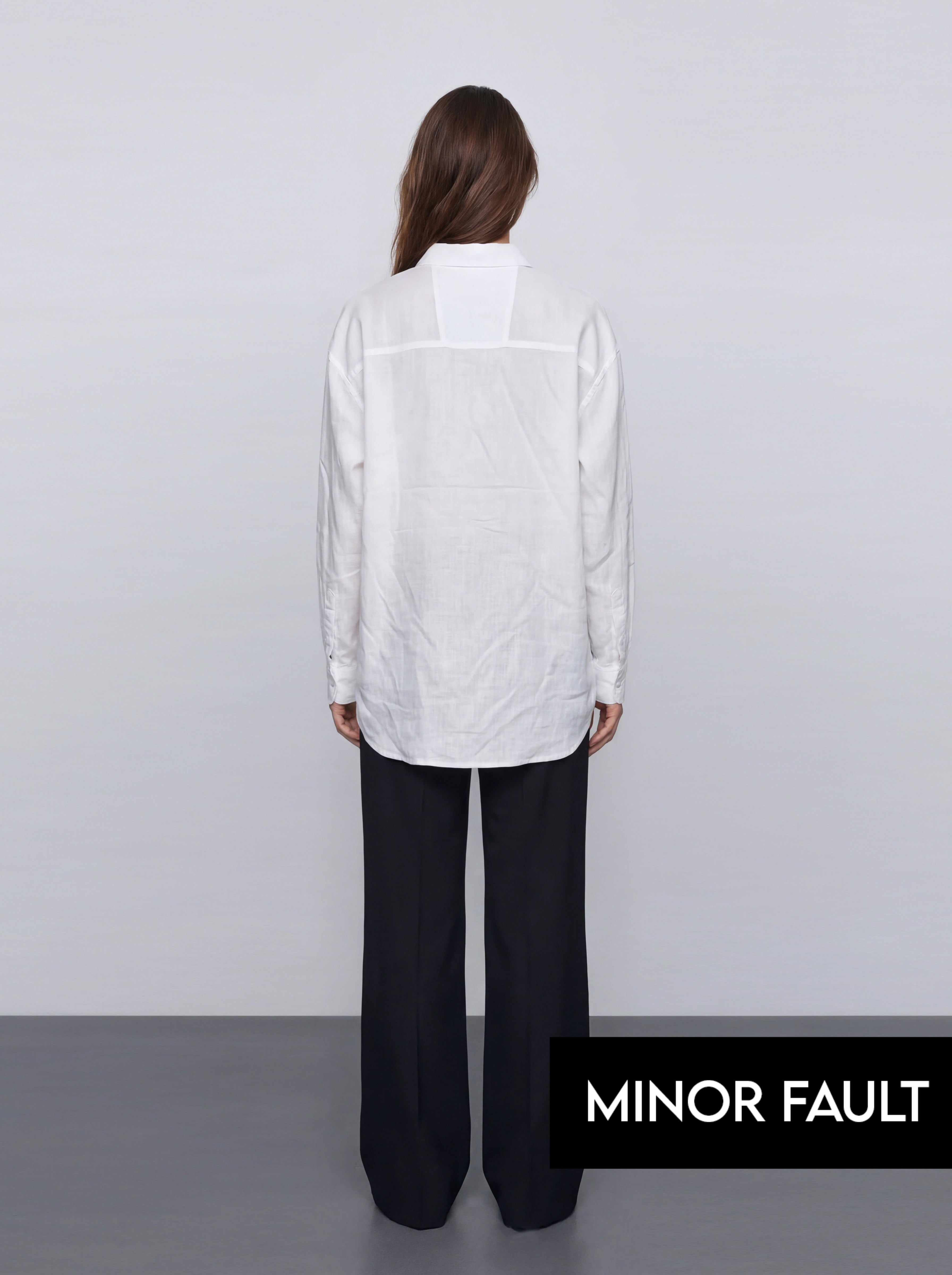 (Minor Fault) White Irish Linen Overized Shirt | Montivo Pakistan