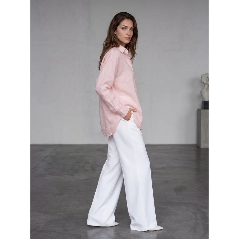 Pink Irish Linen Overized Shirt | Montivo Pakistan