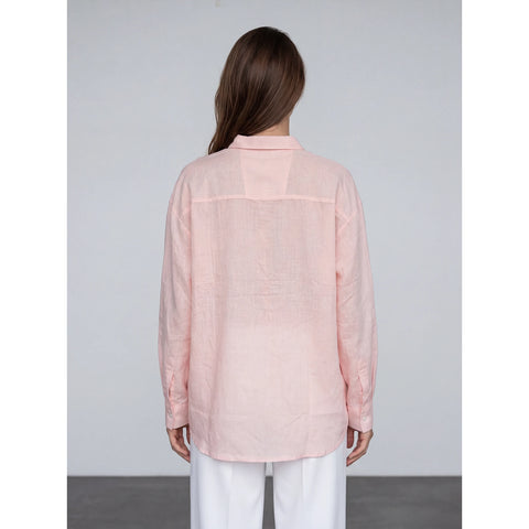 Pink Irish Linen Overized Shirt | Montivo Pakistan