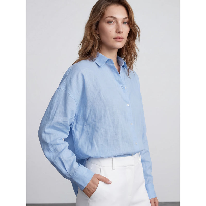 Light Blue Irish Linen Overized Shirt | Montivo Pakistan