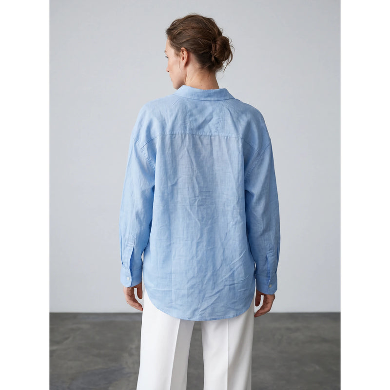 Light Blue Irish Linen Overized Shirt | Montivo Pakistan