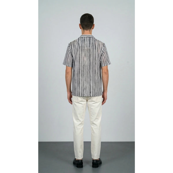 Grey Crochet Stripes Shirt | Montivo Pakistan