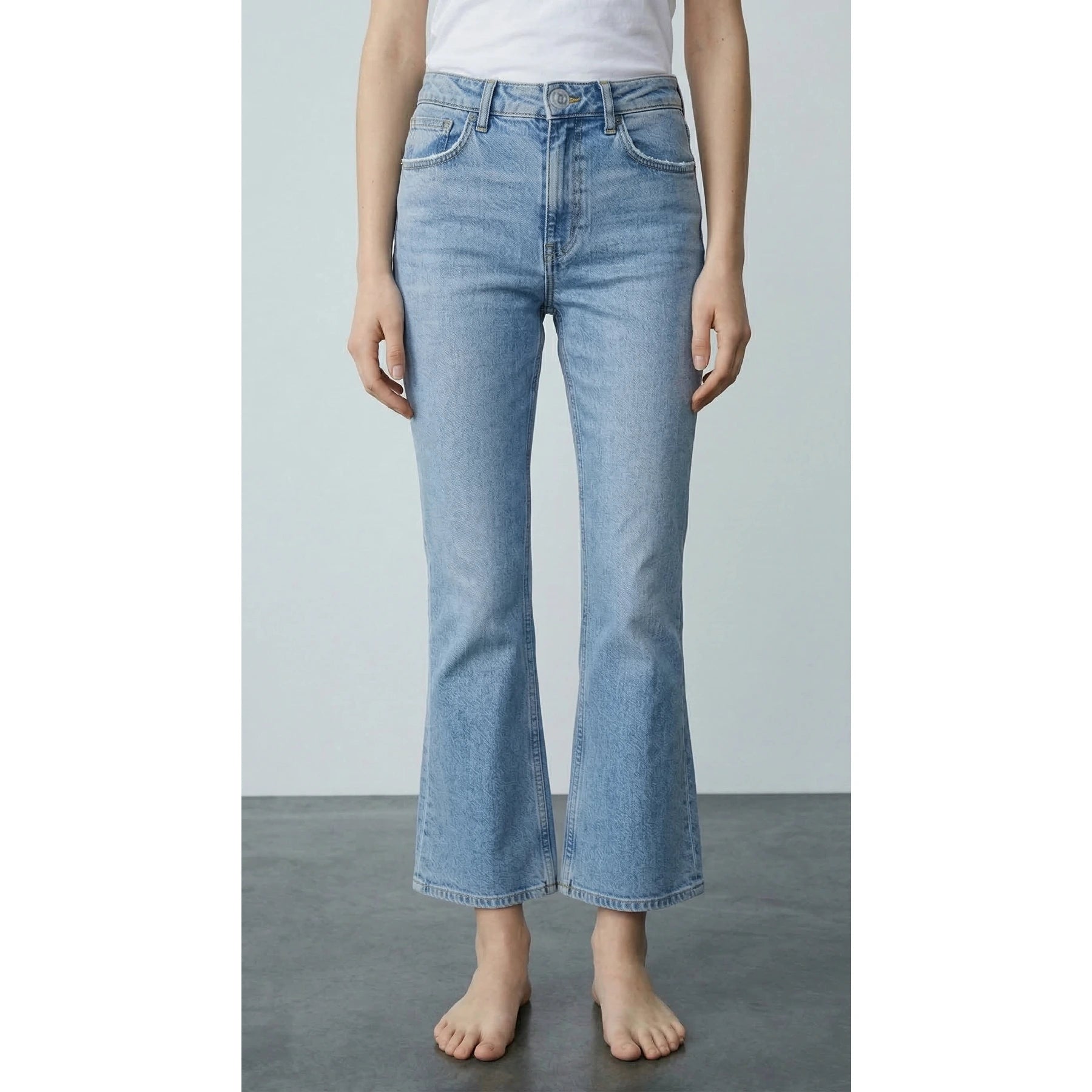 Mid Blue Mini Boot-Cut Jeans | Montivo Pakistan