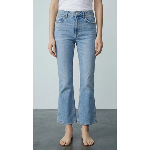 Mid Blue Mini Boot-Cut Jeans | Montivo Pakistan