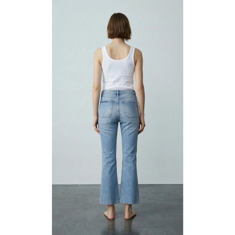 Mid Blue Mini Boot-Cut Jeans | Montivo Pakistan