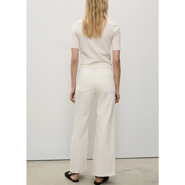 Cream Wide Leg Jeans | Montivo Pakistan