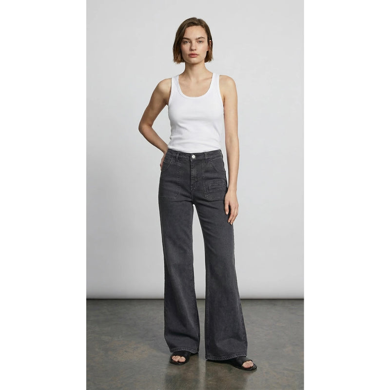 Charcoal Loose Flare Jeans | Montivo Pakistan