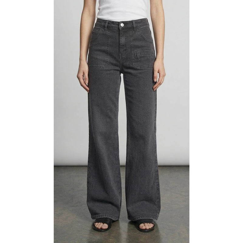 Charcoal Loose Flare Jeans | Montivo Pakistan