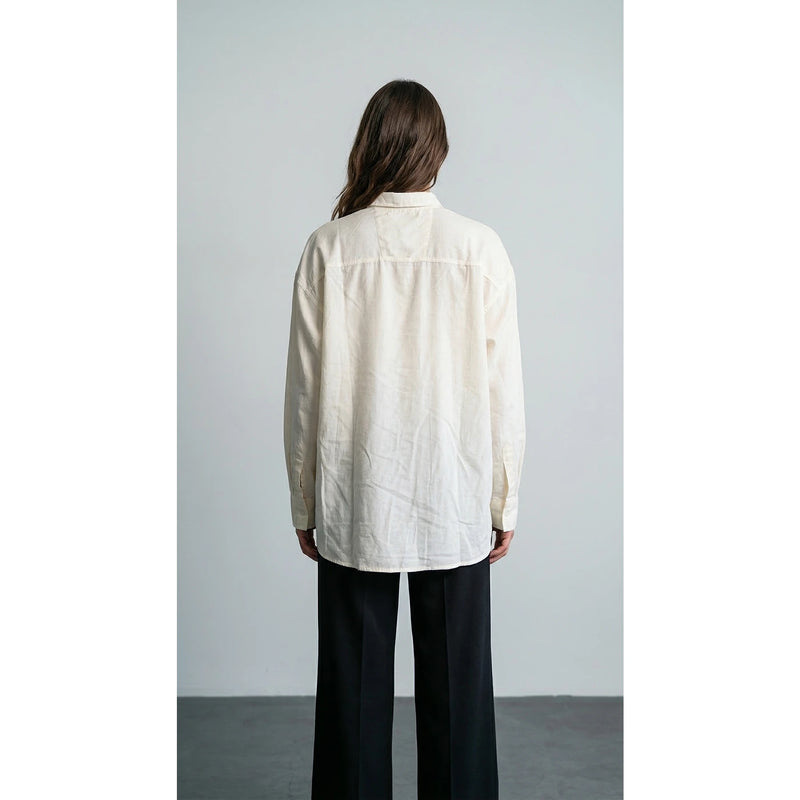 Ecru Linen Oversized Shirt | Montivo Pakistan