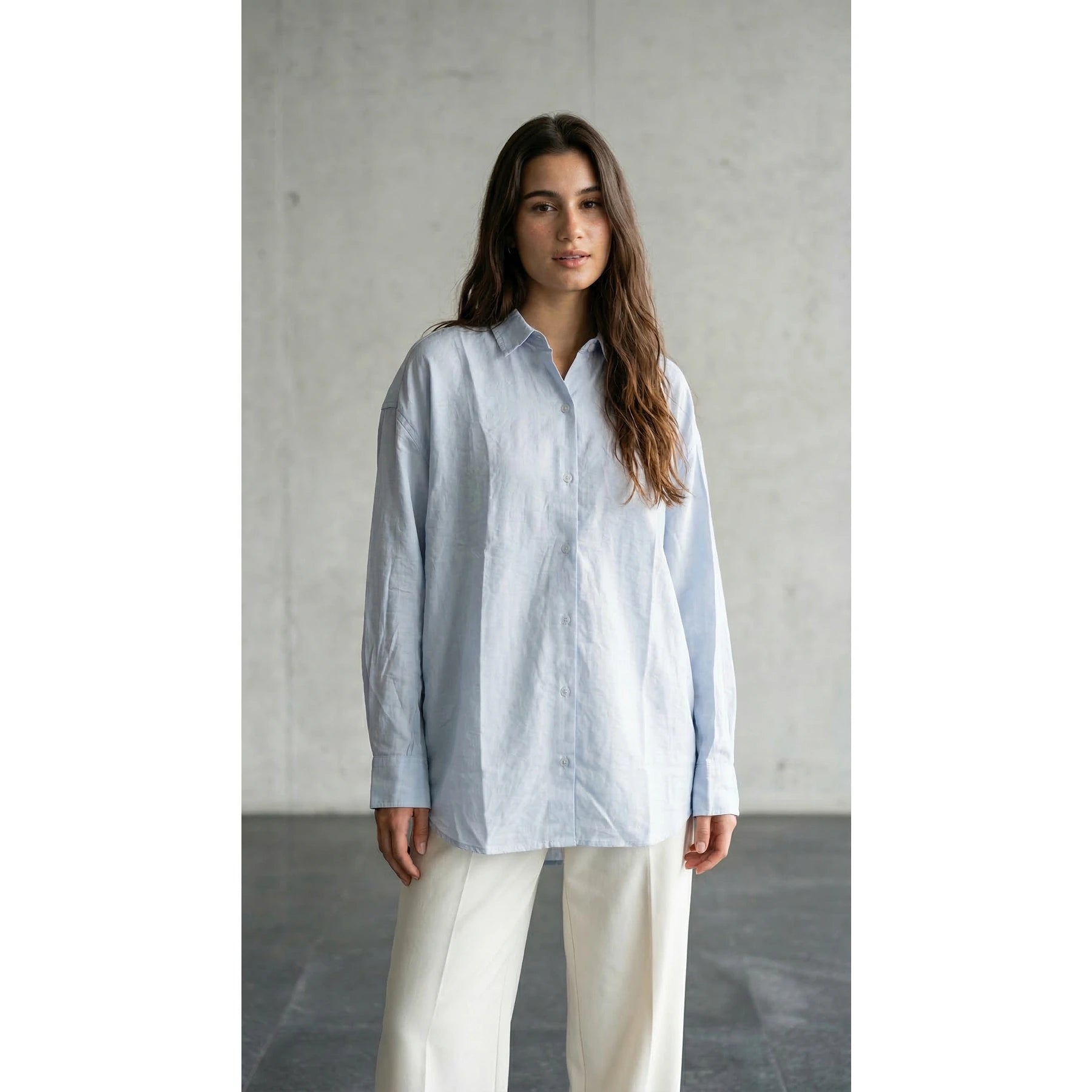 Light Blue Linen Oversized Shirt | Montivo Pakistan