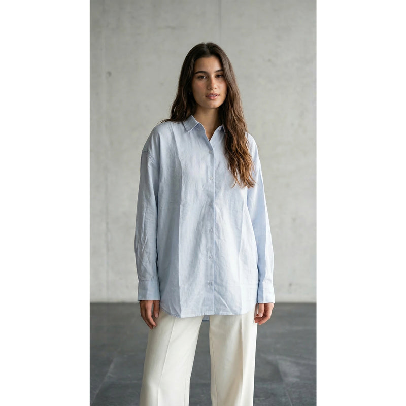 Light Blue Linen Oversized Shirt | Montivo Pakistan