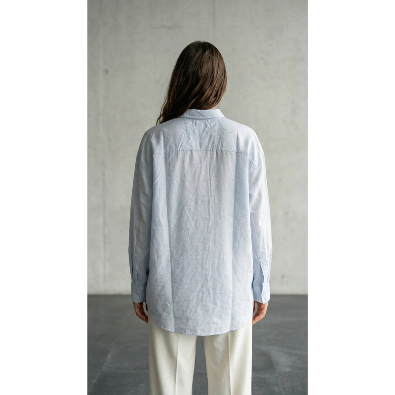 Light Blue Linen Oversized Shirt | Montivo Pakistan