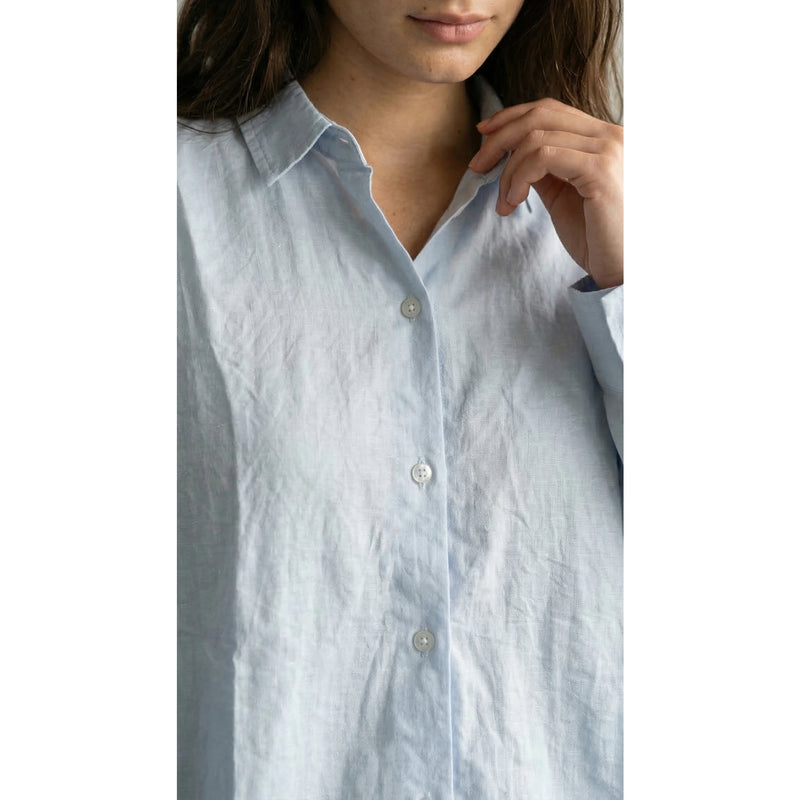 Light Blue Linen Oversized Shirt | Montivo Pakistan