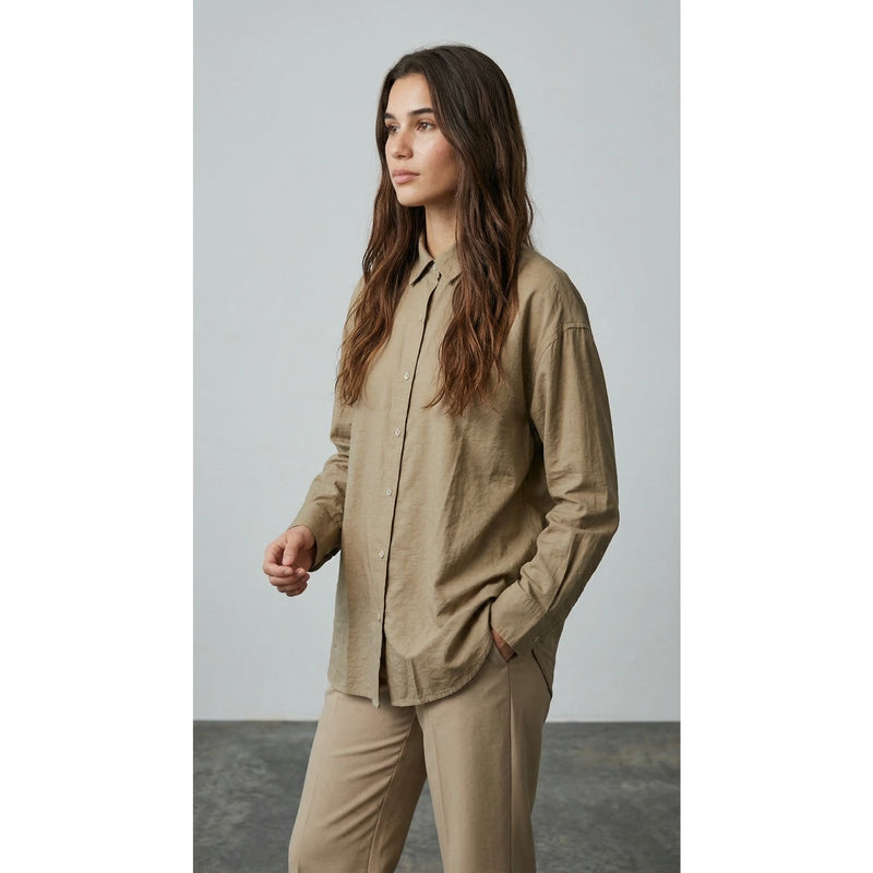 Coffee Linen Oversized Shirt | Montivo Pakistan
