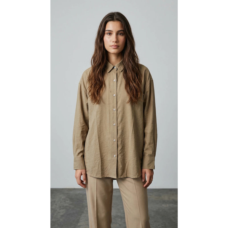 Coffee Linen Oversized Shirt | Montivo Pakistan