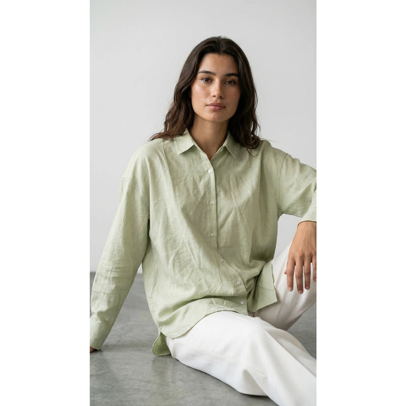 Light Green Linen Oversized Shirt | Montivo Pakistan