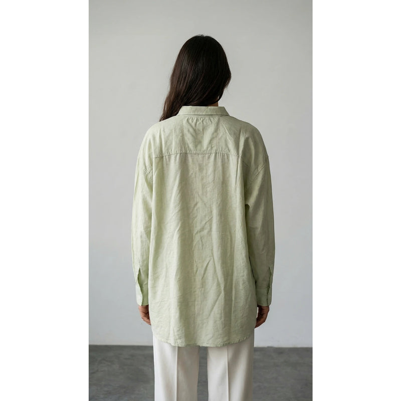 Light Green Linen Oversized Shirt | Montivo Pakistan