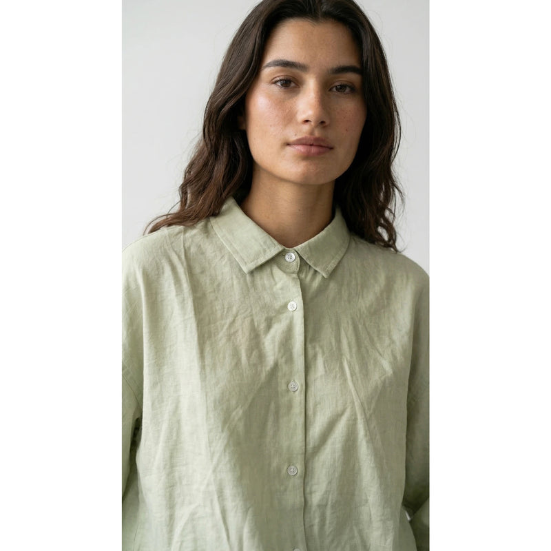 Light Green Linen Oversized Shirt | Montivo Pakistan