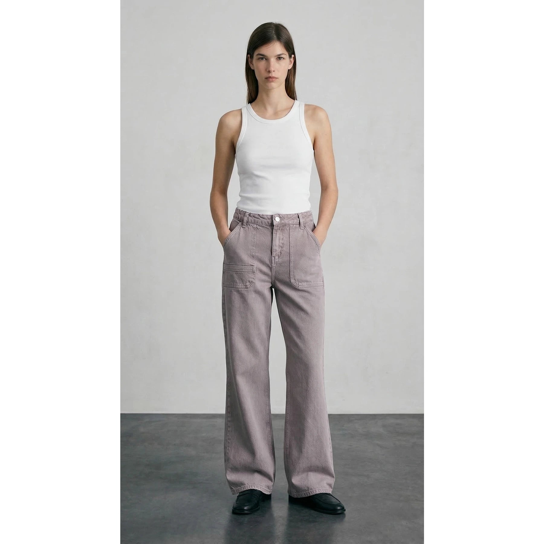 Lilac Wide Leg Jeans | Montivo Pakistan