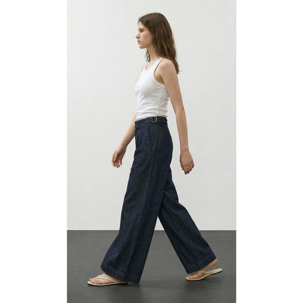 Rinse Wash Pleated Cropped Wide Leg Jeans | Montivo Pakistan